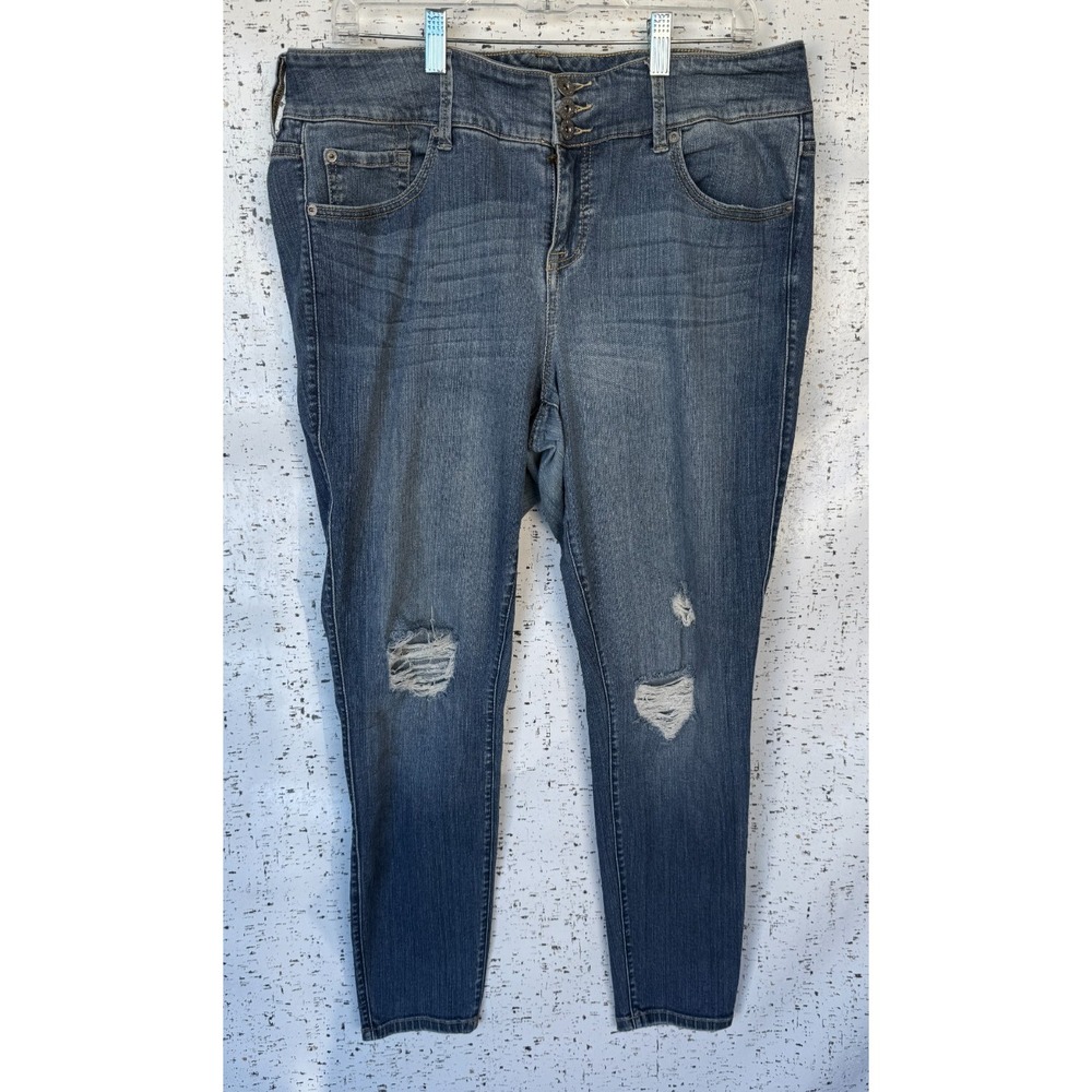 Torrid Women's Size 16R Jegging 3 Button Premium Stretch Mid Rise Jeans Denim